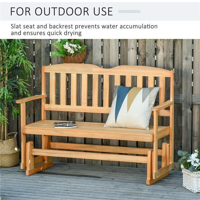 PANCHINA DA GIARDINO A DONDOLO 2 POSTI CON BRACCIOLI IN LEGNO DI ABETE