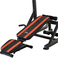 STAZIONE DI ALLENAMENTO PIEGHEVOLE MULTIFUNZIONALE IN ACCIAIO ROSSO E NERO