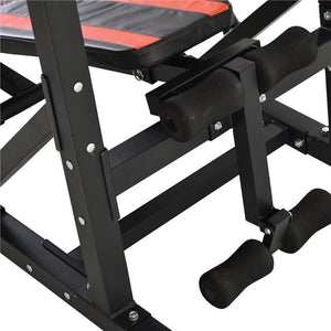 STAZIONE DI ALLENAMENTO PIEGHEVOLE MULTIFUNZIONALE IN ACCIAIO ROSSO E NERO