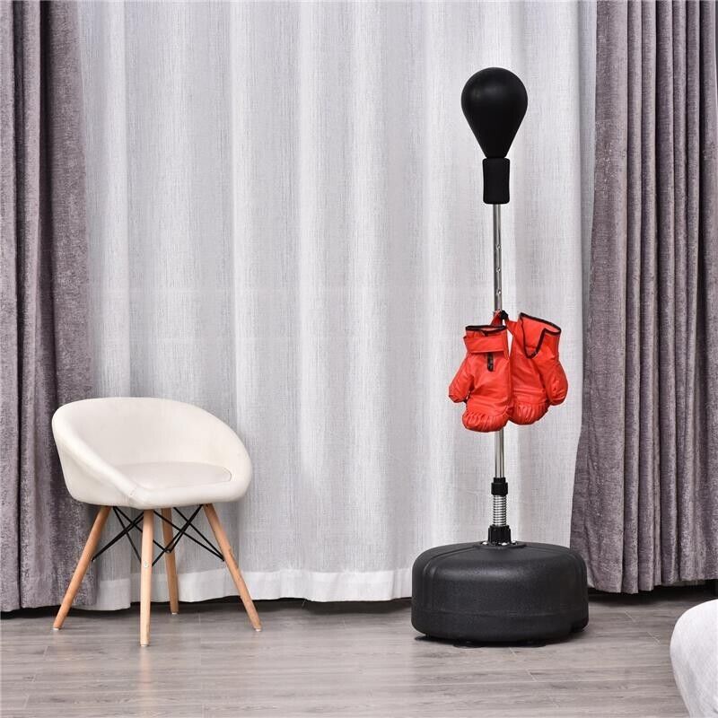 PUNCHING BALL SACCO BOXE DA TERRA CON GUANTONI INCLUSI ALTEZZA REGOLABILE