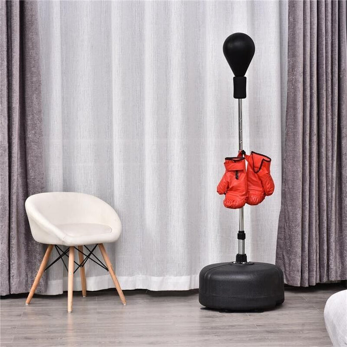 PUNCHING BALL SACCO BOXE DA TERRA CON GUANTONI INCLUSI ALTEZZA REGOLABILE