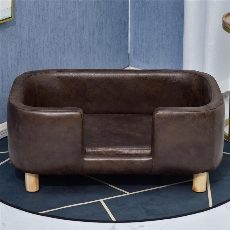 CUCCIA DIVANO PER CANI DI PICCOLA E MEDIA TAGLIA 74X48.5X31 CM MARRONE SCURO