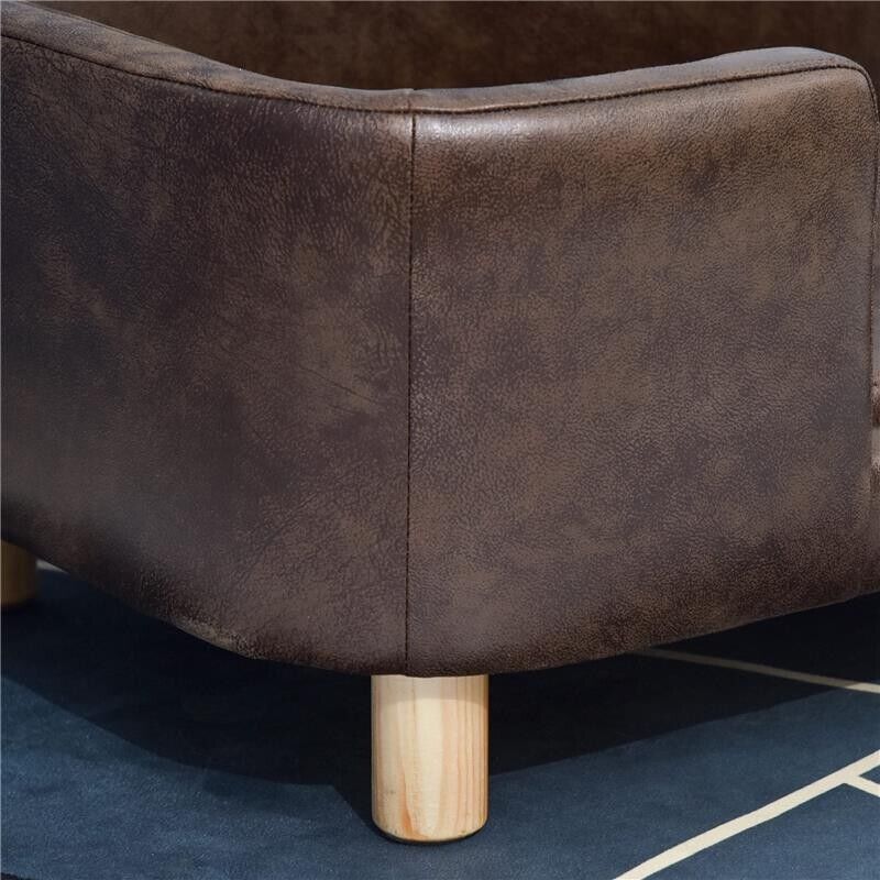 CUCCIA DIVANO PER CANI DI PICCOLA E MEDIA TAGLIA 74X48.5X31 CM MARRONE SCURO