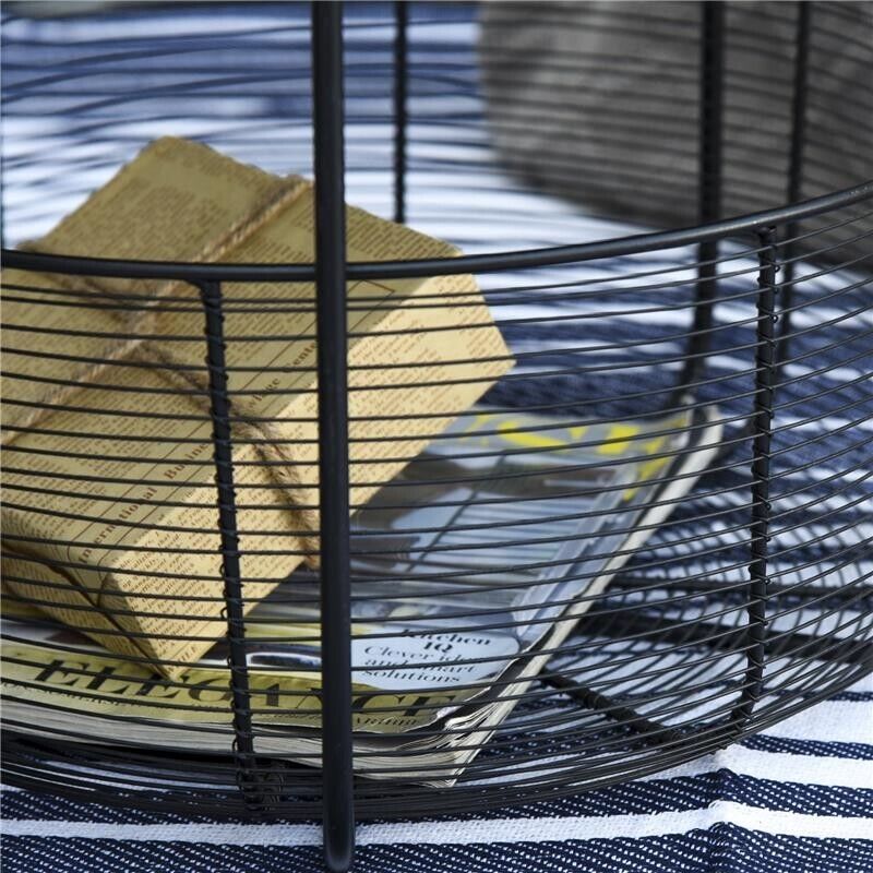 SET DI 2 TAVOLINI DA GIARDINO IN STILE INDUSTRIALE DI METALLO NERO