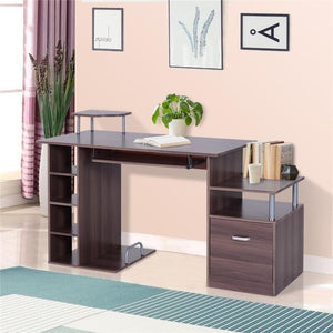 SCRIVANIA PER COMPUTER DA CAMERA O UFFICIO CON CASSETTO E LIBRERIA IN LEGNO 152 X 60 X 88 CM