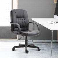 SEDIA UFFICIO ERGONOMICA IMBOTTITA GIREVOLE CON ROTELLE NERO