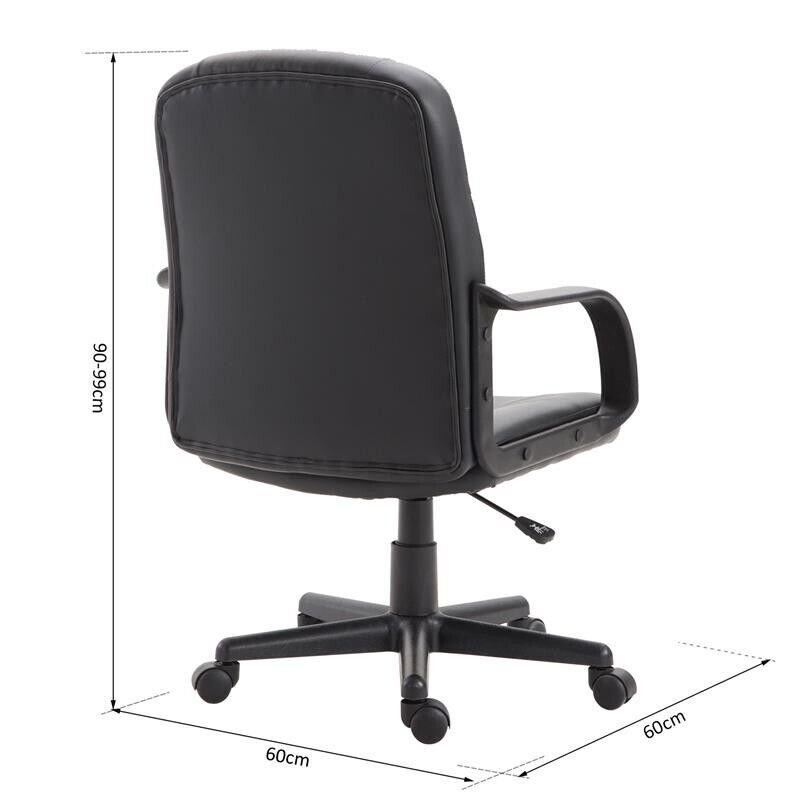 SEDIA UFFICIO ERGONOMICA IMBOTTITA GIREVOLE CON ROTELLE NERO