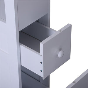 MOBILETTO DA BAGNO IN LEGNO CON RIPIANO E  2 CASSETTI 16X52X66 CM BIANCO