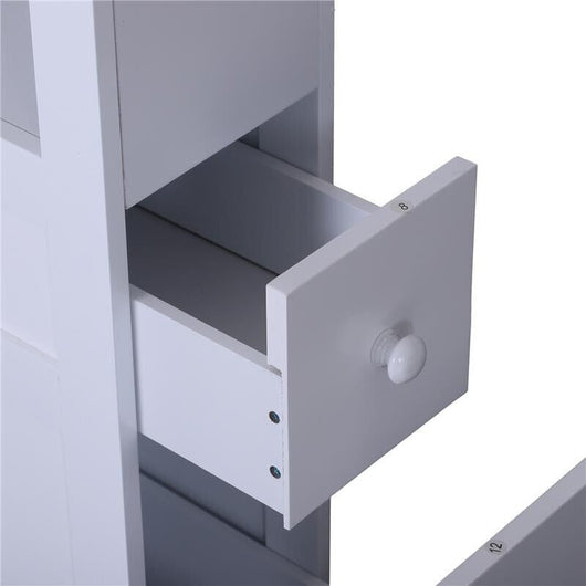 MOBILETTO DA BAGNO IN LEGNO CON RIPIANO E  2 CASSETTI 16X52X66 CM BIANCO