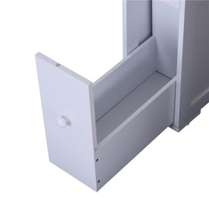 MOBILETTO DA BAGNO IN LEGNO CON RIPIANO E  2 CASSETTI 16X52X66 CM BIANCO