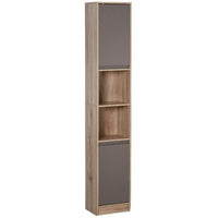 MOBILETTO PER BAGNO IN LEGNO CON 2 ARMADIETTI E 6 RIPIANI 30 X 24 X 170 CM