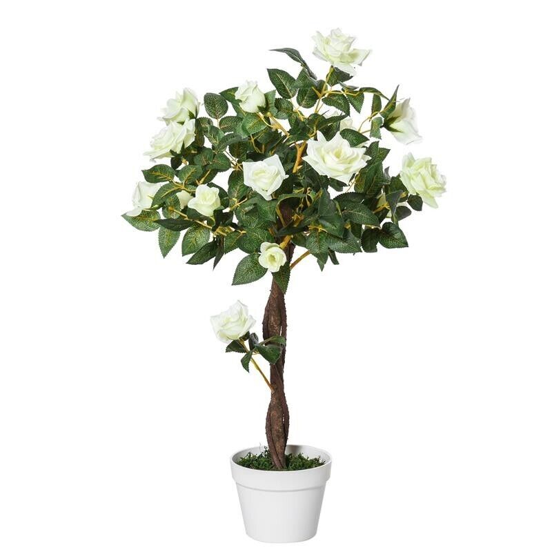 CAMELIA ALBERELLO ARTIFICIALE CON 21 FIORI E VASO ALTA 90 CM