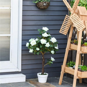 CAMELIA ALBERELLO ARTIFICIALE CON 21 FIORI E VASO ALTA 90 CM