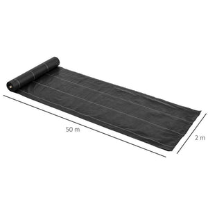 TELO PER PACCIAMATURA 50X2 MT QUADRETTATO IN COLORE NERO
