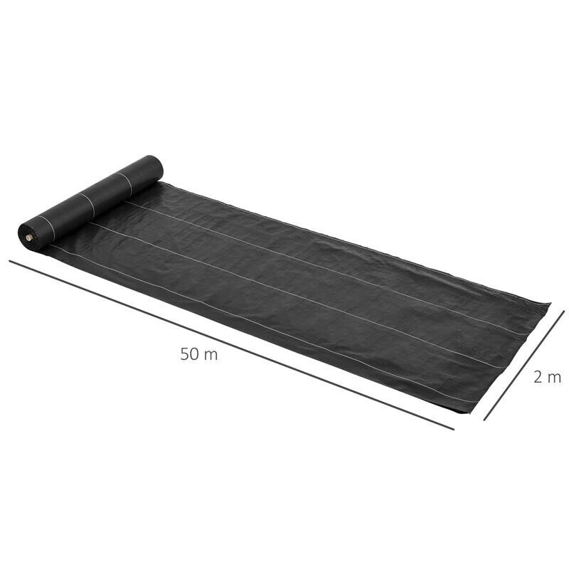 TELO PER PACCIAMATURA 50X2 MT QUADRETTATO IN COLORE NERO