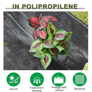 TELO PER PACCIAMATURA 50X2 MT QUADRETTATO IN COLORE NERO