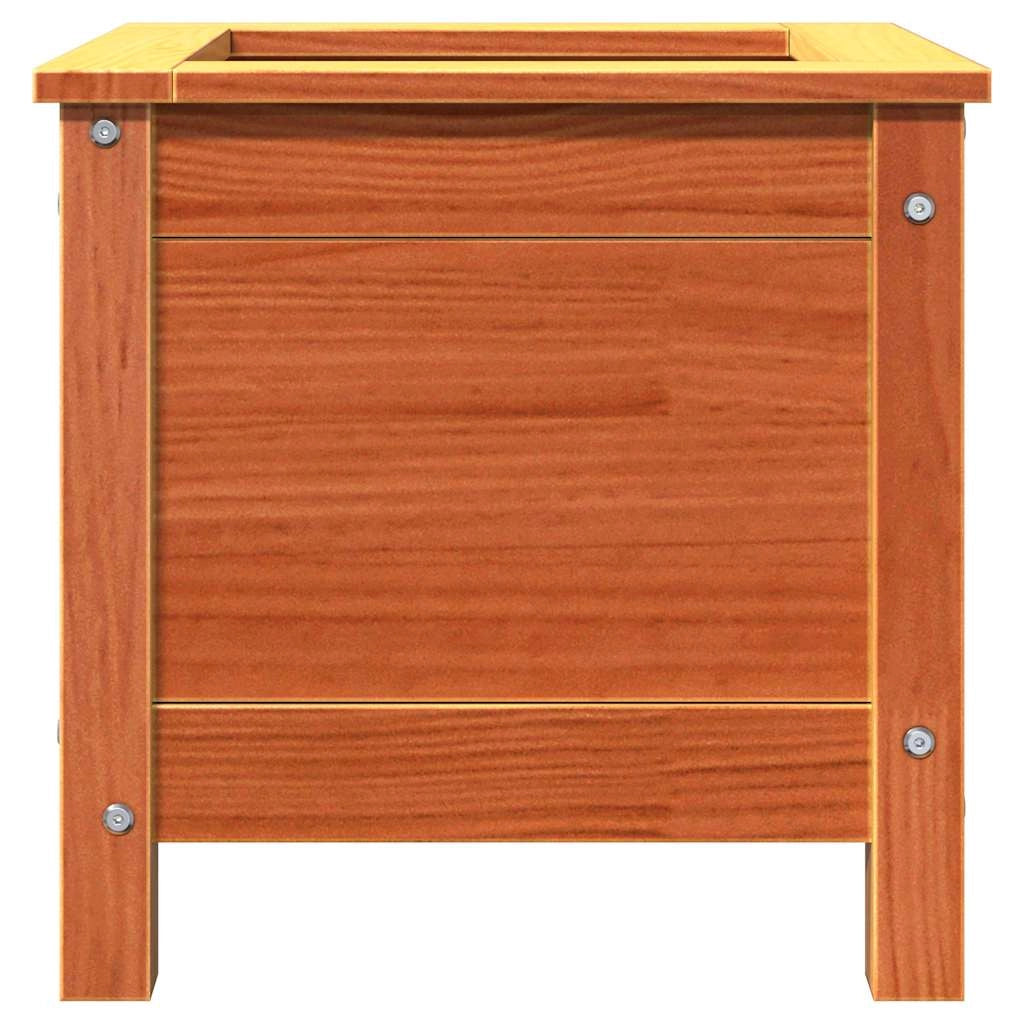 Fioriera rettangolare da esterno stile classico giardino 40 x 40 x 39 cm pino massiccio finitura cerata marrone 02_0058389