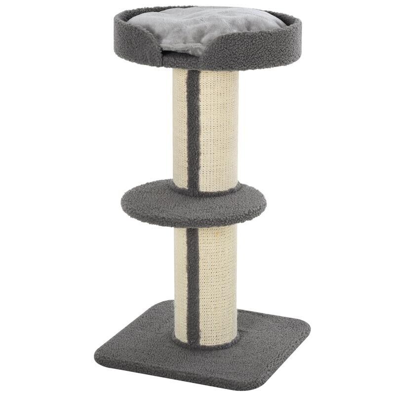 TIRAGRAFFI AD ALBERO PER GATTI CON CUCCIA CUSCINO RIVESTIMENTO GRIGIO