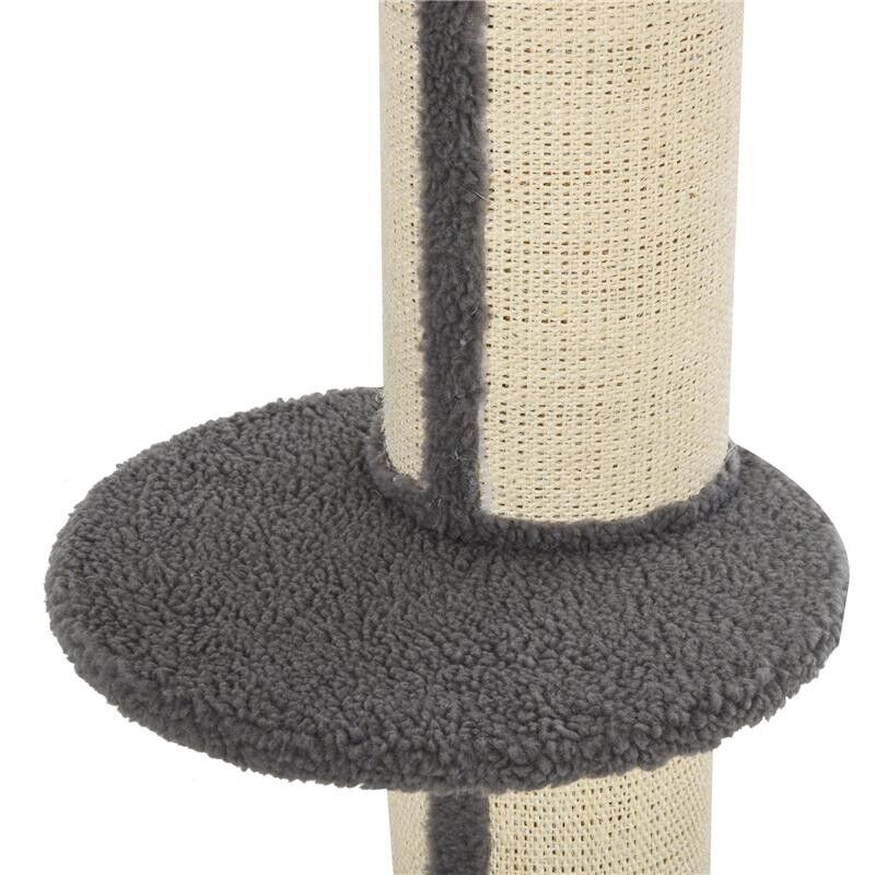 TIRAGRAFFI AD ALBERO PER GATTI CON CUCCIA CUSCINO RIVESTIMENTO GRIGIO