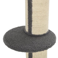 TIRAGRAFFI AD ALBERO PER GATTI CON CUCCIA CUSCINO RIVESTIMENTO GRIGIO