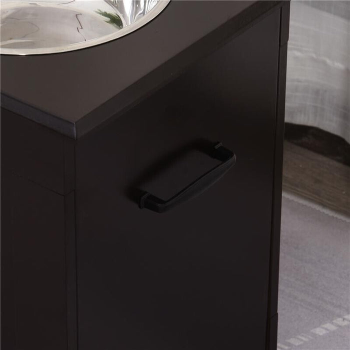 PORTACIOTOLE RIALZATO PER CANI CON 2 CIOTOLE DI 24 CM IN ACCIAIO INOX