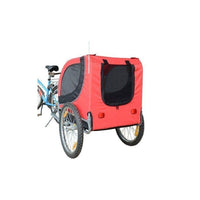 RIMORCHIO BICI PER CANI E ANIMALI DOMESTICI ROSSO E NERO 130 X 90 X 110 CM