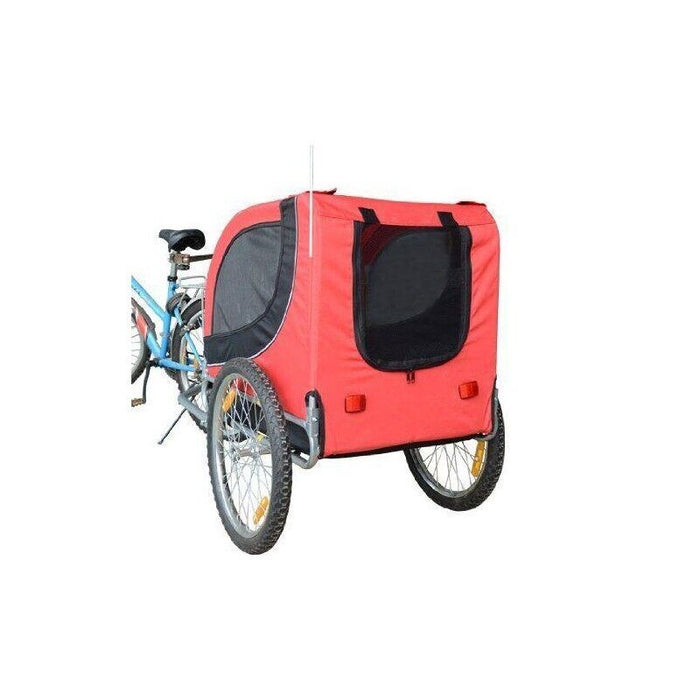 RIMORCHIO BICI PER CANI E ANIMALI DOMESTICI ROSSO E NERO 130 X 90 X 110 CM
