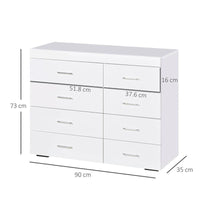 CASSETTIERA PER CASA E UFFICIO 90 X 35 X 73 CM IN LEGNO BIANCO
