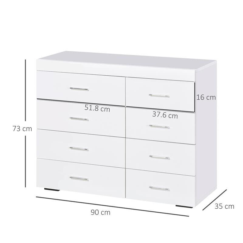 CASSETTIERA PER CASA E UFFICIO 90 X 35 X 73 CM IN LEGNO BIANCO