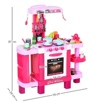 CUCINA GIOCATTOLO PER BAMBINI CON 38 ACCESSORI INCLUSI ROSA