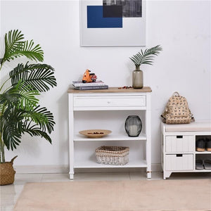 TAVOLO CONSOLLE CON CASSETTO PER INGRESSO BIANCO