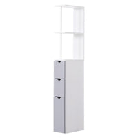 MOBILETTO A COLONNA DA BAGNO SALVASPAZIO 15X33X136 CM IN LEGNO BIANCO E GRIGIO
