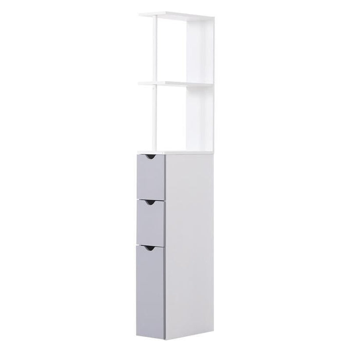 MOBILETTO A COLONNA DA BAGNO SALVASPAZIO 15X33X136 CM IN LEGNO BIANCO E GRIGIO