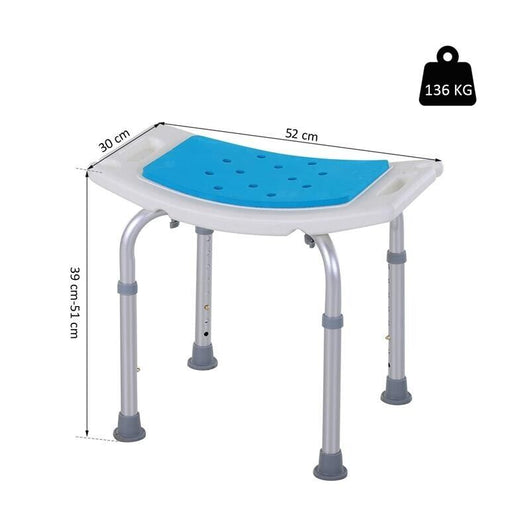 SGABELLO DA DOCCIA ALLUMINIO E PLASTICA ANTISCIVOLO ALTEZZE REGOLABILI