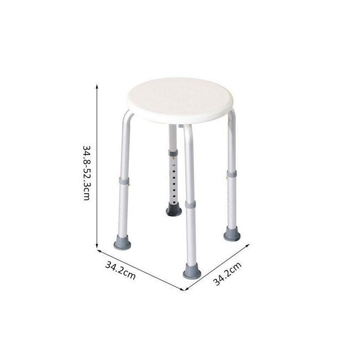 SGABELLO PER DOCCIA BAGNO ALTEZZA REGOLABILE ANTISCIVOLO, BIANCO