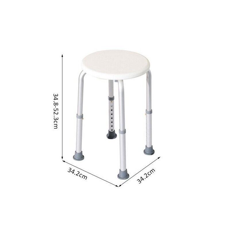 SGABELLO PER DOCCIA BAGNO ALTEZZA REGOLABILE ANTISCIVOLO, BIANCO