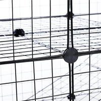 RECINTO GABBIA ANIMALI DOMESTICI IN METALLO NERO 36 PANNELLI 35 X 35 CM