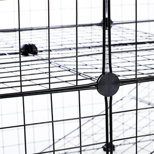 RECINTO GABBIA ANIMALI DOMESTICI IN METALLO NERO 36 PANNELLI 35 X 35 CM