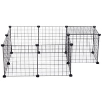 RECINTO MODULARE PER ANIMALI DOMESTICI NERO 12 MODULI 35X35CM