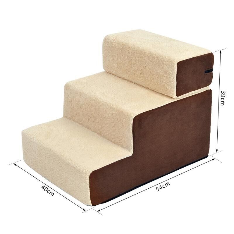 SCALETTA PER CANI 3 MORBIDI GRADINI RIMOVIBILI E ANTISCIVOLO 54 X 40 X 39 CM