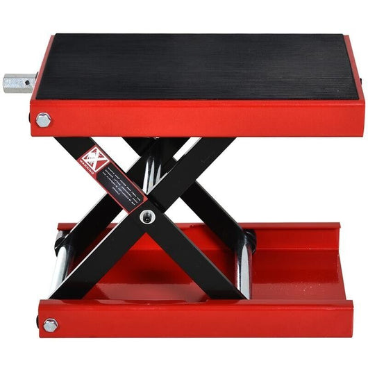 CAVALLETTO ALZA MOTO SOLLEVATORE A FORBICE IN ACCIAIO CON PIATTAFORMA RIVESTITA