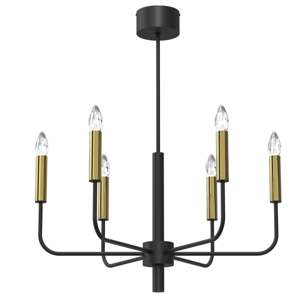 Lampadario candelabro Akasya nero-oro 6xE14 Luminex