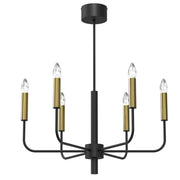 Lampadario candelabro Akasya nero-oro 6xE14 Luminex