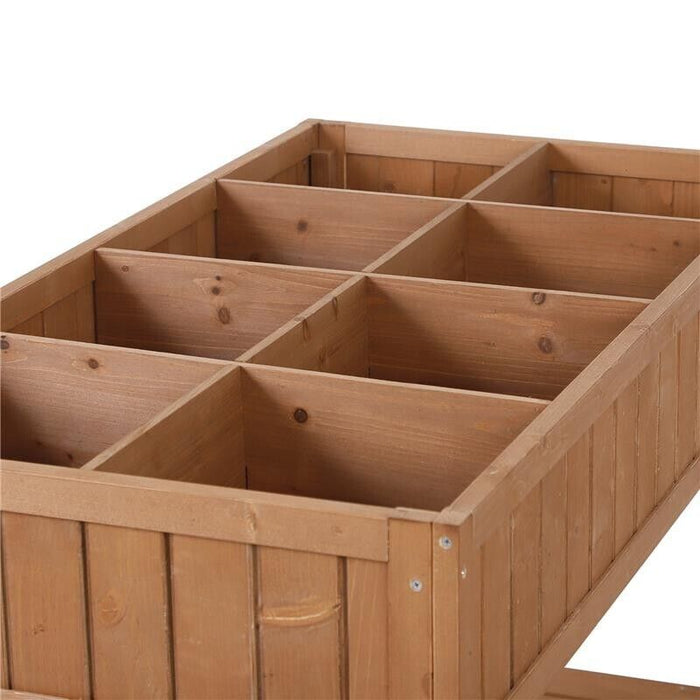 ORTO PENSILE URBANO CON 8 GRIGLIE E RIPIANO INFERIORE 120 X 60 X 81 CM LEGNO