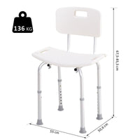 SEDIA PER DOCCIA CON SCHIENALE SEDIA DA VASCA ALTEZZA REGOLABILE ANTISCIVOLO