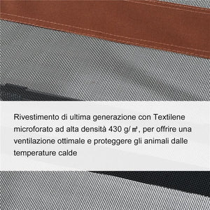 BRANDINA LETTINO PER CANI PIEGHEVOLE IN METALLO E TESSUTO CON SACCA DI TRASPORTO