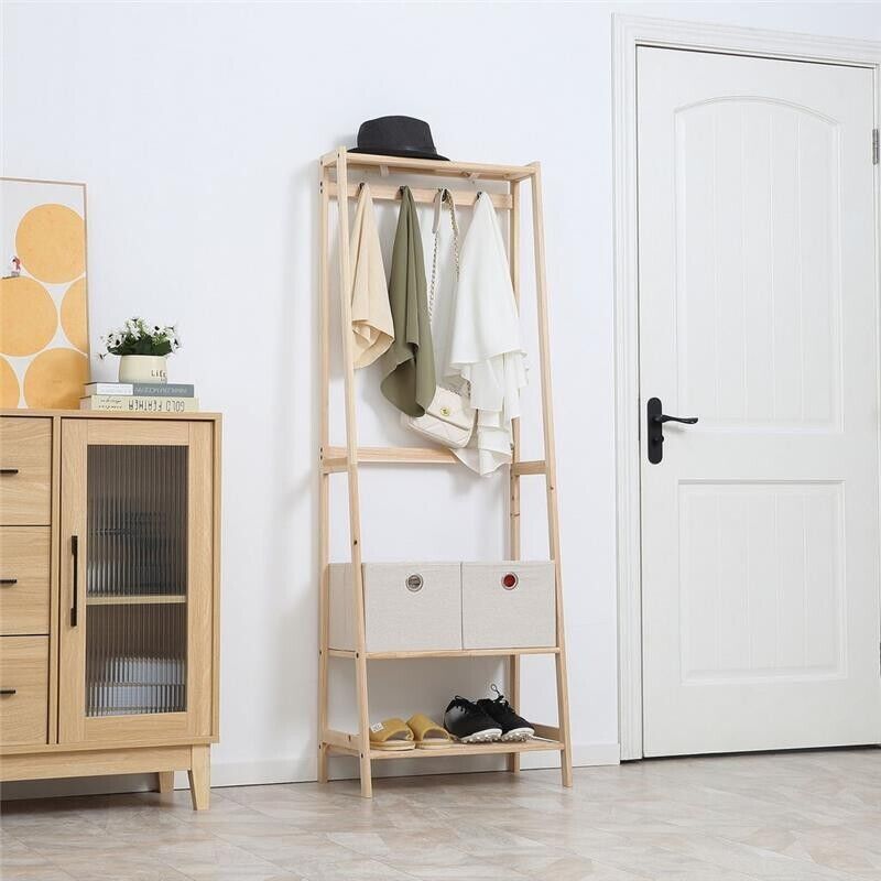 APPENDIABITI MULTIFUNZIONE PER INGRESSO E SOGGIORNO LEGNO NATURALE