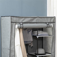ARMADIO GUARDAROBA PORTATILE CON 6 RIPIANI APERTI 103X43X162.5 CM GRIGIO