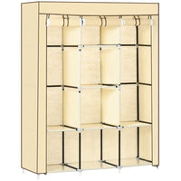ARMADIO IN TESSUTO CON 8 RIPIANI E PORTA AVVOLGIBILE 125X43X162.5CM BEIGE