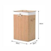 CESTA PORTABIANCHERIA IN BAMBÙ CON COPERCHIO E FODERA RIMOVIBILE NATURALE